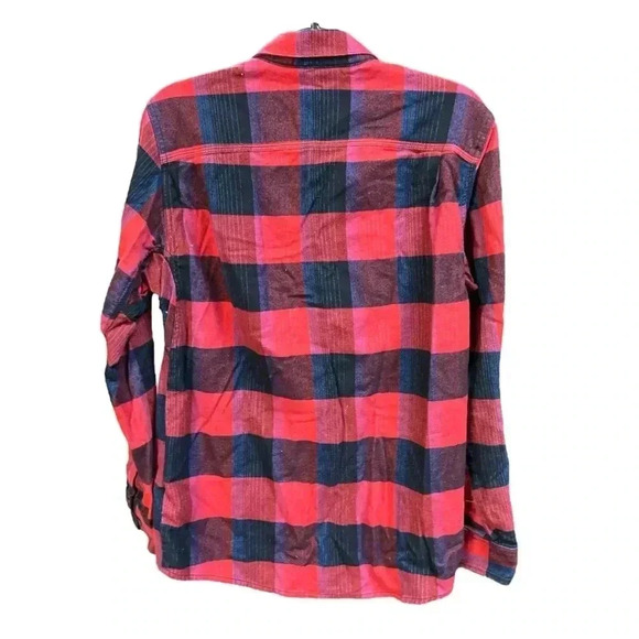 The North Face Mens Small Flannel Button Down red/blue Size S - Picture 2 of 7